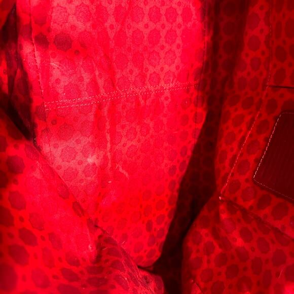 Brighton Leopard Print Tote – Red Croc Trim Shoulder Bag with Heart Charm - Picture 8 of 10